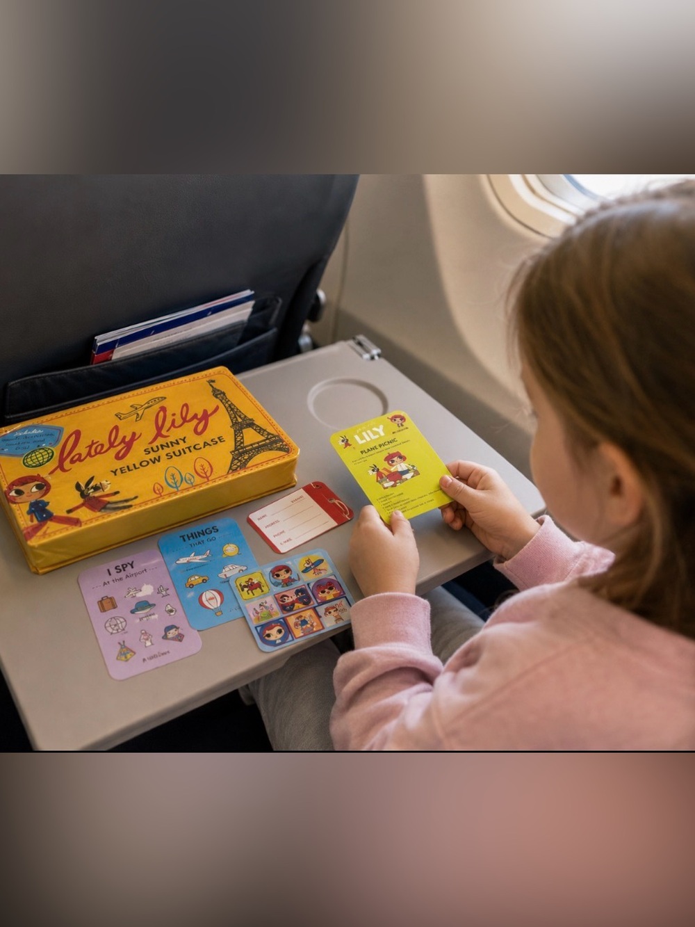Travel LATELY LILY Games Sunny Yellow Suitcase Activities Stickers and Fun NEW